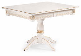 Стол деревянный Матис молочный / золото (90x76)