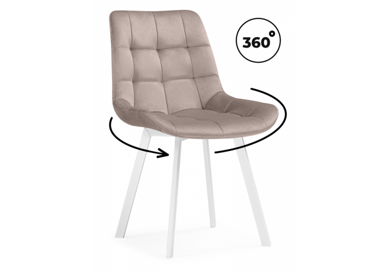 Стул на металлокаркасе Челси 360 латте (ZD 290) / белый (49x50x84). 