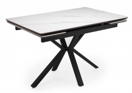 Керамический стол Старлайт 120(180)х80 snow alpin / черный (80x75)