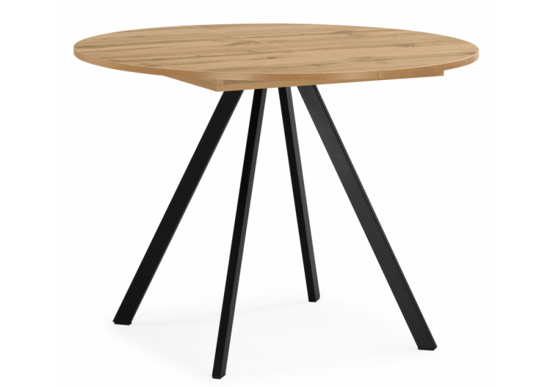 Стол деревянный Карпер 90(120) дуб вотан / черный матовый (90x75). 