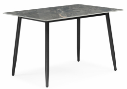 Керамический стол Rion 120 серый мрамор / черный (80x75)