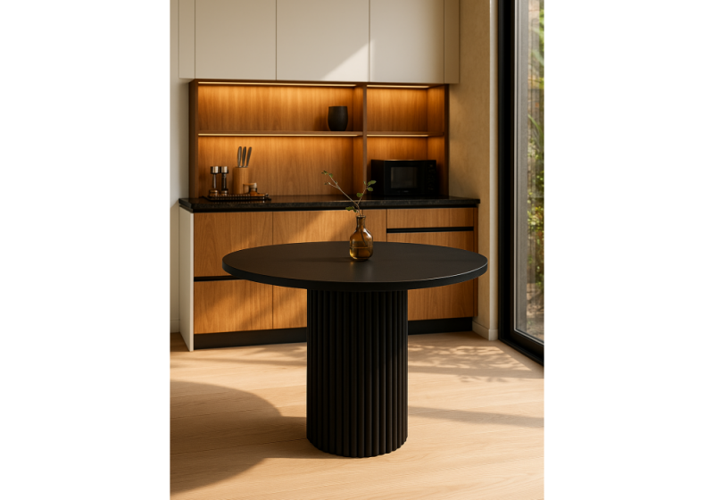 Стол деревянный Барел 89 черный / черный (89x75)