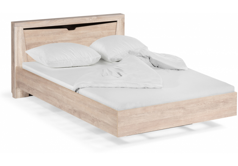 Кровать Магантия 140х200 сПМ парящая дуб баррик (148,4x). 