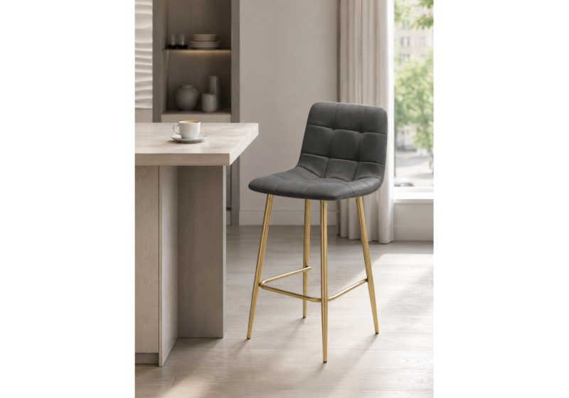 Барный стул Чилли Мини темно-серый (zd 995) / золотой np (45x53x93)