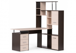 Компьютерный стол ДЕР КС-15 венге / дуб молочный правый (175,2)